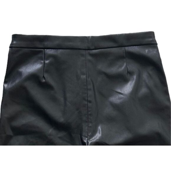 Zara Women’s Black‎ Faux Leather High Rise Pants Size Small - Picture 4 of 9